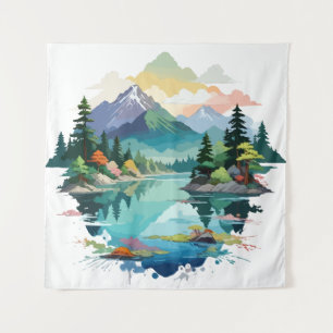 Serene Landscape Calm Tranquil Nature Outdoors Art Tapestry