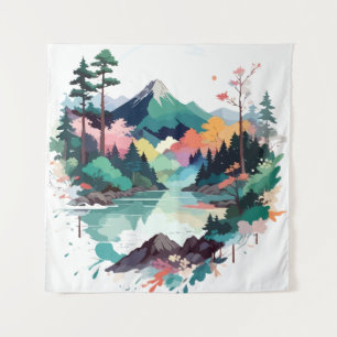 Serene Landscape Calm Tranquil Nature Outdoors Art Tapestry
