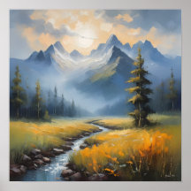 Serene Landscape Painting – Tranquil Nature 