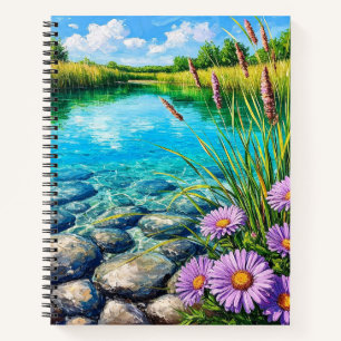 Serene Landscape with Clear Lake Notebook