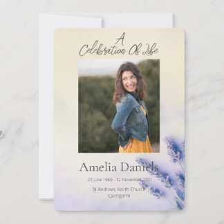 Serene Lavender Celebration Of Life Photo Card