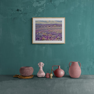 Serene Lavender Fields: A Watercolour Dream Photo Print