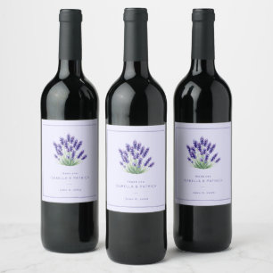 Serene Lavender Floral Minimalist Wine Label