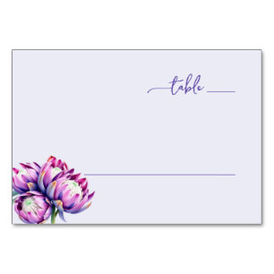 Serene Lavender Watercolor Flowers Table Number