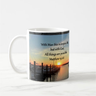 SERENE MATTHEW 19:26 SUNSET PHOTO DESIGN COFFEE MUG
