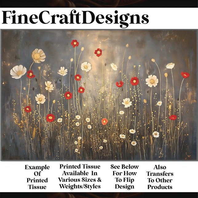 Serene Meadow Flowers At Night S4 Decoupage Tissue Paper (Creator Uploaded)