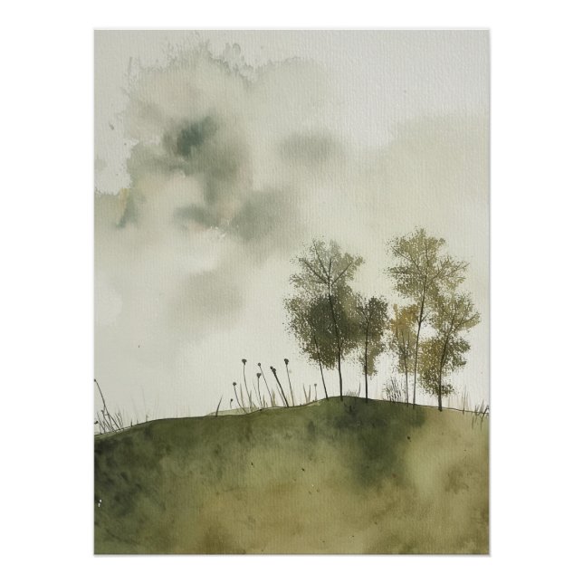 Serene Meadow in Green by PS Nature Designs Poster (Front)