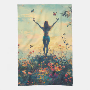 Serene Meditation at Sunrise (1) Tea Towel
