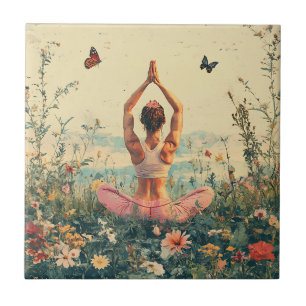 Serene Meditation at Sunrise (3) Ceramic Tile