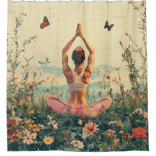 Serene Meditation at Sunrise (3) Shower Curtain