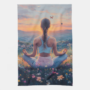 Serene Meditation at Sunrise (4) Tea Towel