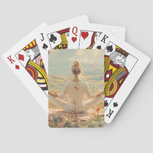 Serene Meditation at Sunrise (5) Playing Cards