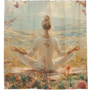 Serene Meditation at Sunrise (5) Shower Curtain