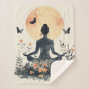 Serene Meditation at Sunrise (8) Sherpa Blanket