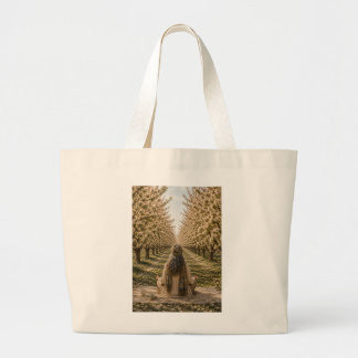 Serene Meditation Blooming Orchard Floral Tote Bag