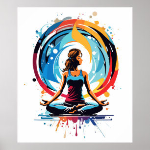Serene Meditation Energy Flow Art Poster