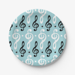 Serene Melodies Treble Clef Paper Plate