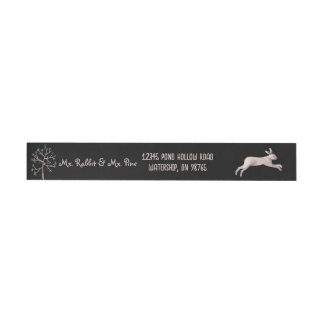 Serene Midnight Leap - Rabbit & Pine Tree on Black Wrap Around Label