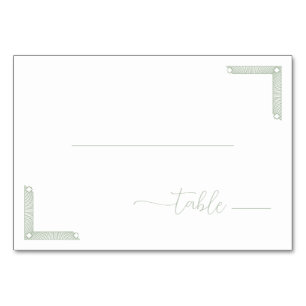 Serene Mint Geometric Accents Table Number