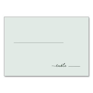 Serene Mint Minimalist Line Table Number