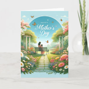 Serene Mother's Day Embrace Holiday Card