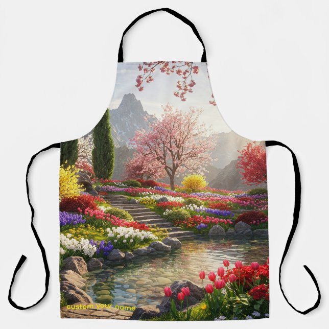  serene mountain garden apron (Front)