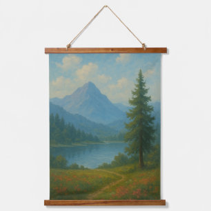Serene Mountain Lake Landscape Wall Art
