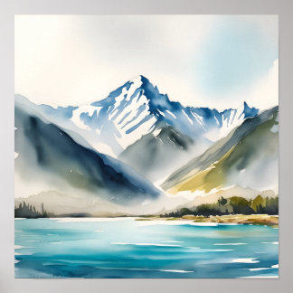 Serene Mountain Lake Poster