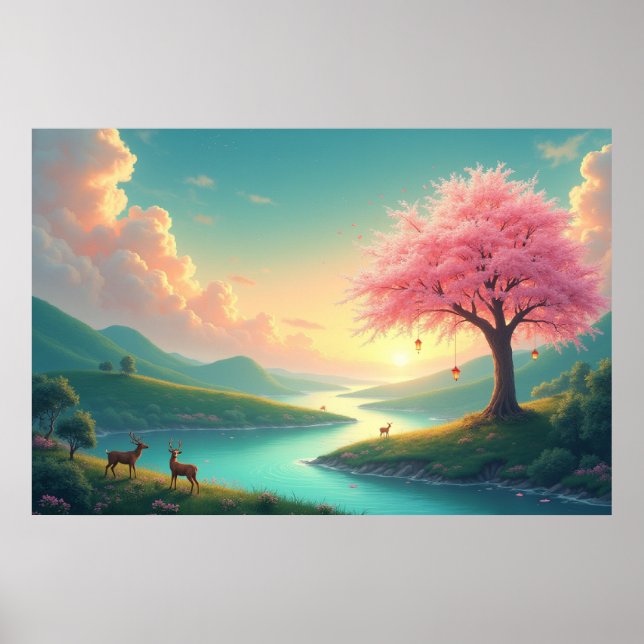 Serene Mountain Lake Poster (Front)