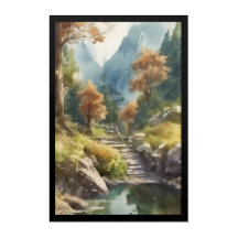 Serene Mountain Path – Tranquil Nature Wall Art