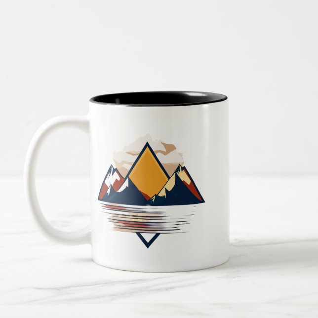 Serene Mountain Scene - Two-Tone Mug 11 oz (Left)