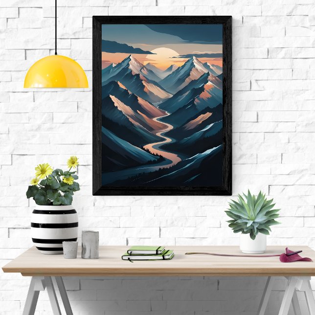 Serene Mountain Sunset Poster (Creator Uploaded)