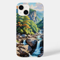 Serene Mountain Waterfall Landscape