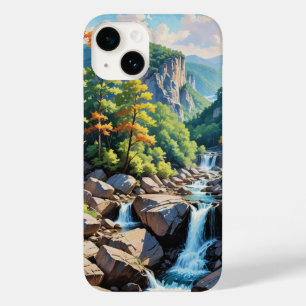 Serene Mountain Waterfall Landscape Case-Mate iPhone 14 Case