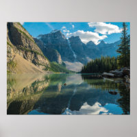 Serene Mountains Behind River Nature Scene