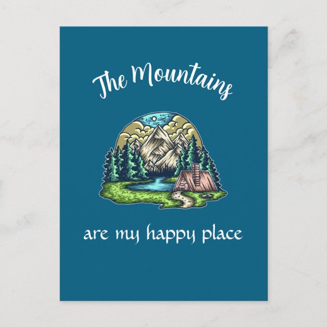 Serene Mountains Custom Vacation Postcard (Front)