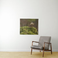 Serene Mushroom in Mossy Forest Art Print