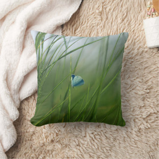 Serene Nature Blue Butterfly Accent Pillow