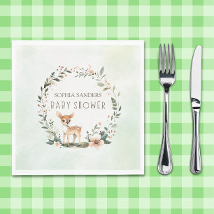 Serene Nature Deer Baby Shower Napkin