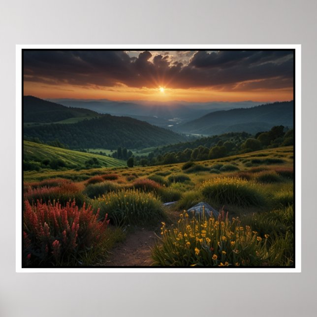 Serene Nature Landscape Scene Poster (Front)