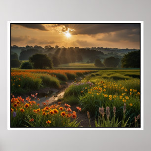 Serene Nature Landscape Scene Poster