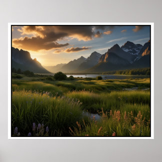 Serene Nature Landscape Scene Poster