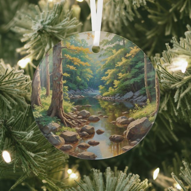 Serene Nature Scene Glass Tree Decoration (Insitu)