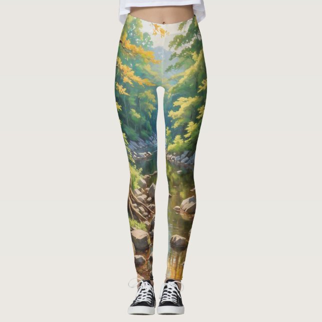 Serene Nature Scene Leggings (Front)