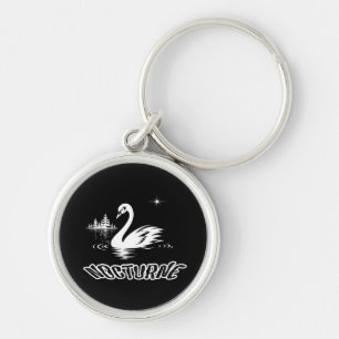 Serene Nocturne Swan Lake Aesthetic Pop Art Key Ring