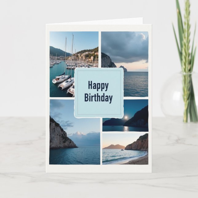 Serene Ocean Birthday Card (Front)