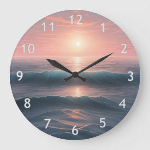 Serene Ocean Large Clock