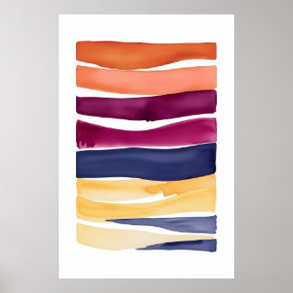 Serene Ocean Symphony: Abstract Wave-Inspired Poster