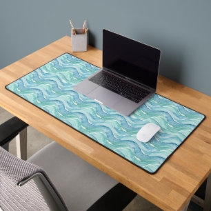 Serene Ocean Watercolor Desk Mat