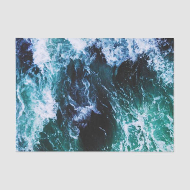 Serene Ocean Waves Decoupage Paper for DIY Project (Front)